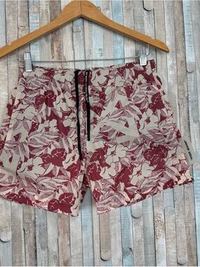 Off-White XS Virgil Abloh Floral Swim Shorts Trunks Red Hawaiian Tropical Print